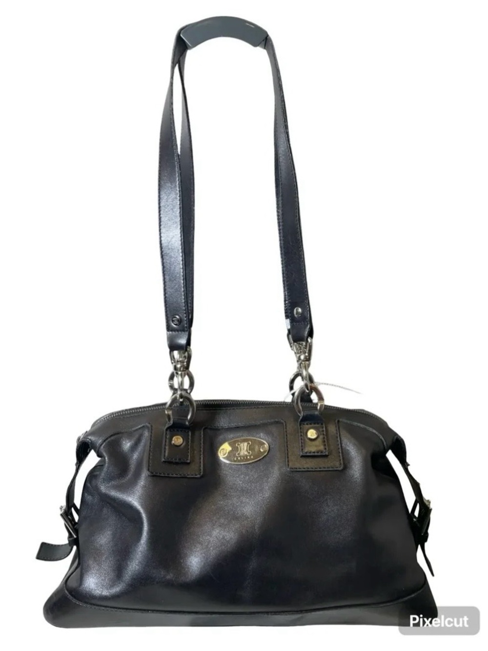 ‼️Vintage Authentic Celine Black Leather Shoulder Bag